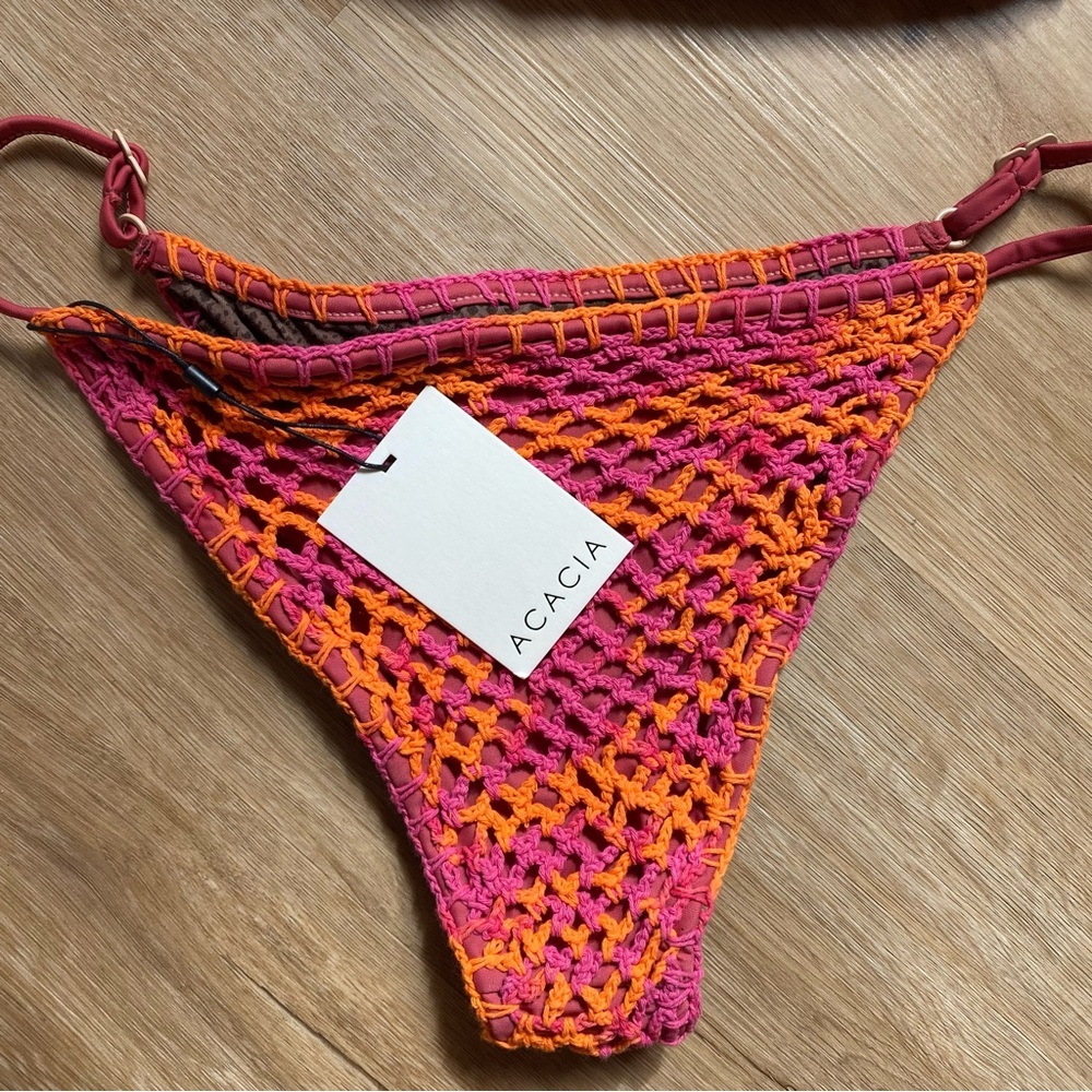 Free People x Acacia Lisboa Crochet bikini Top & Bottom large top XLarge bottom - Picture 7 of 10